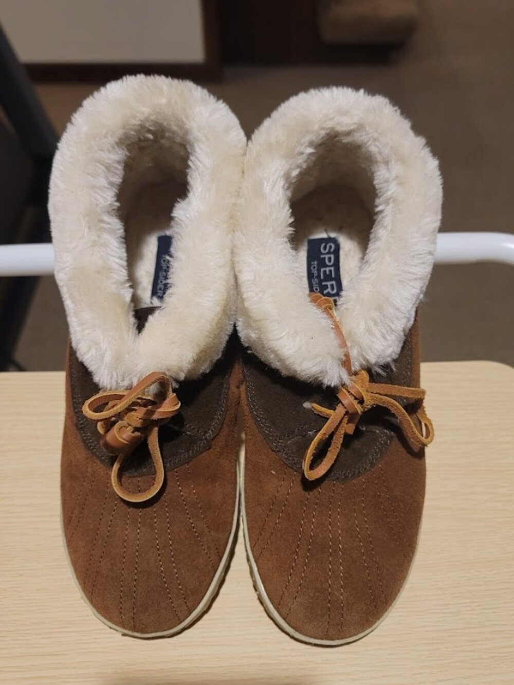Sperry Brown Suede Faux-Fur Lined Ankle Booties
